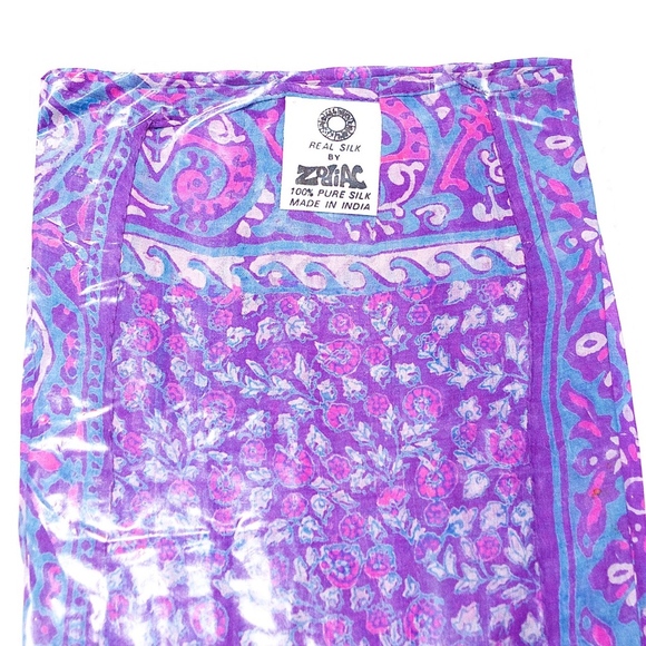 VTG 70's ZODIAC India Hand Blocked Kimono BOUTI - Picture 5 of 6